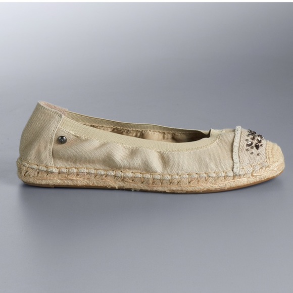 🆕 Khaki jeweled espadrille flats - Picture 7 of 10